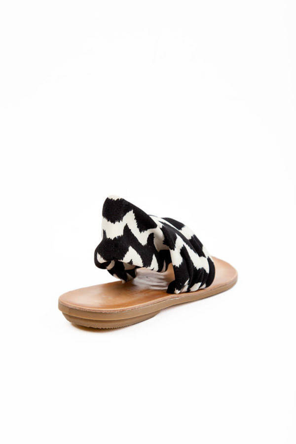 Beka Thong Wrap Sandals in Black & White - $38 | Tobi US