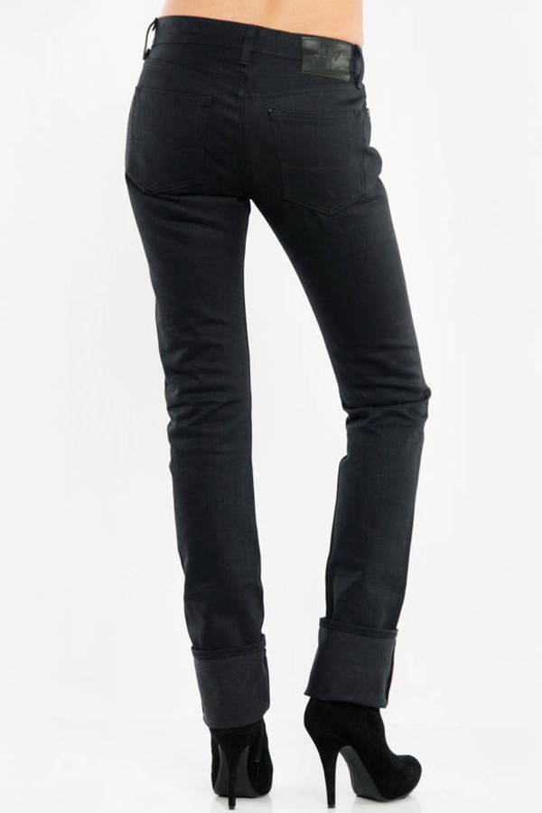 Skinny Long Straight Leg Jeans in Black X in Black X - $87 | Tobi US