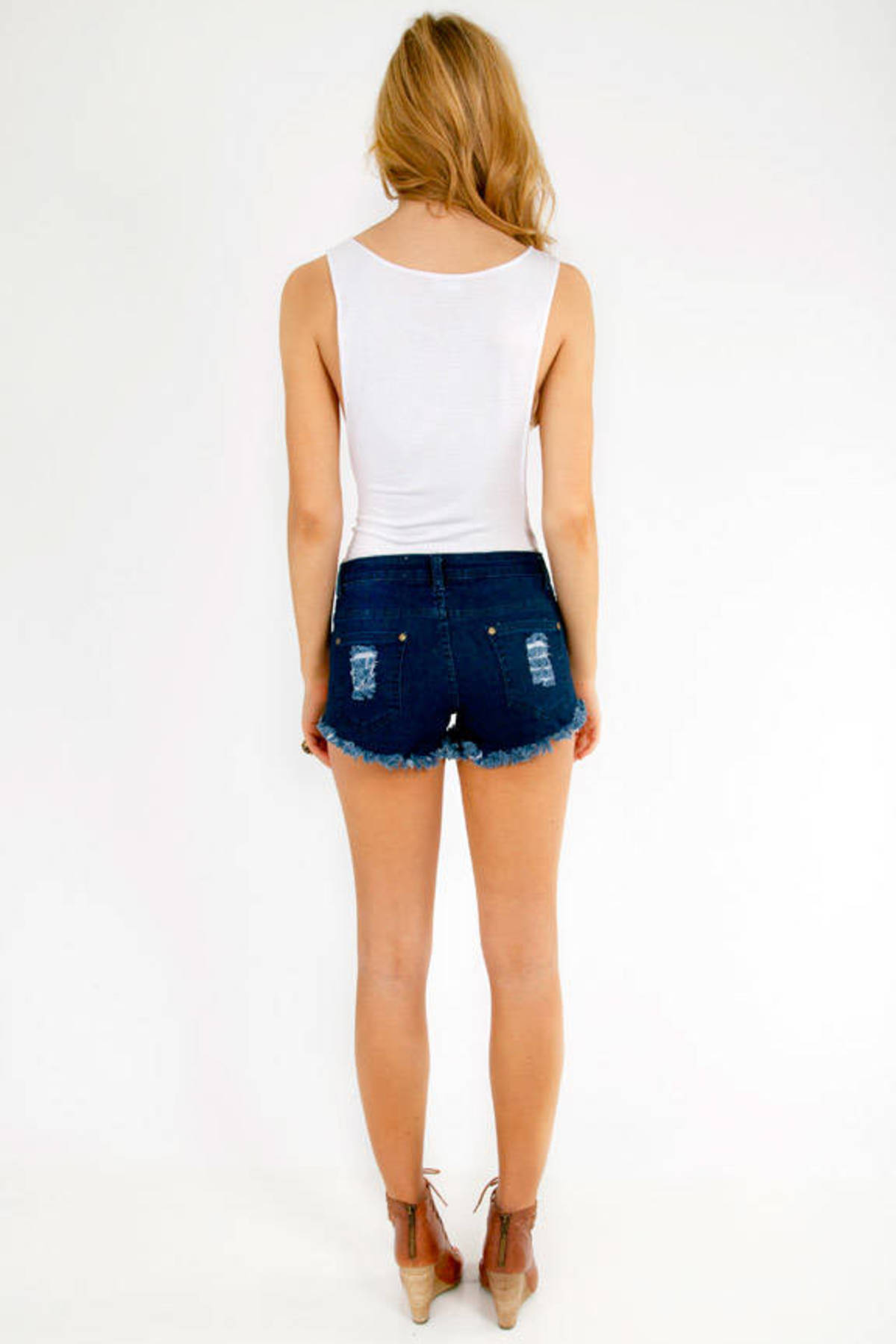 Americana Stud Shorts in Blue - $25 | Tobi US