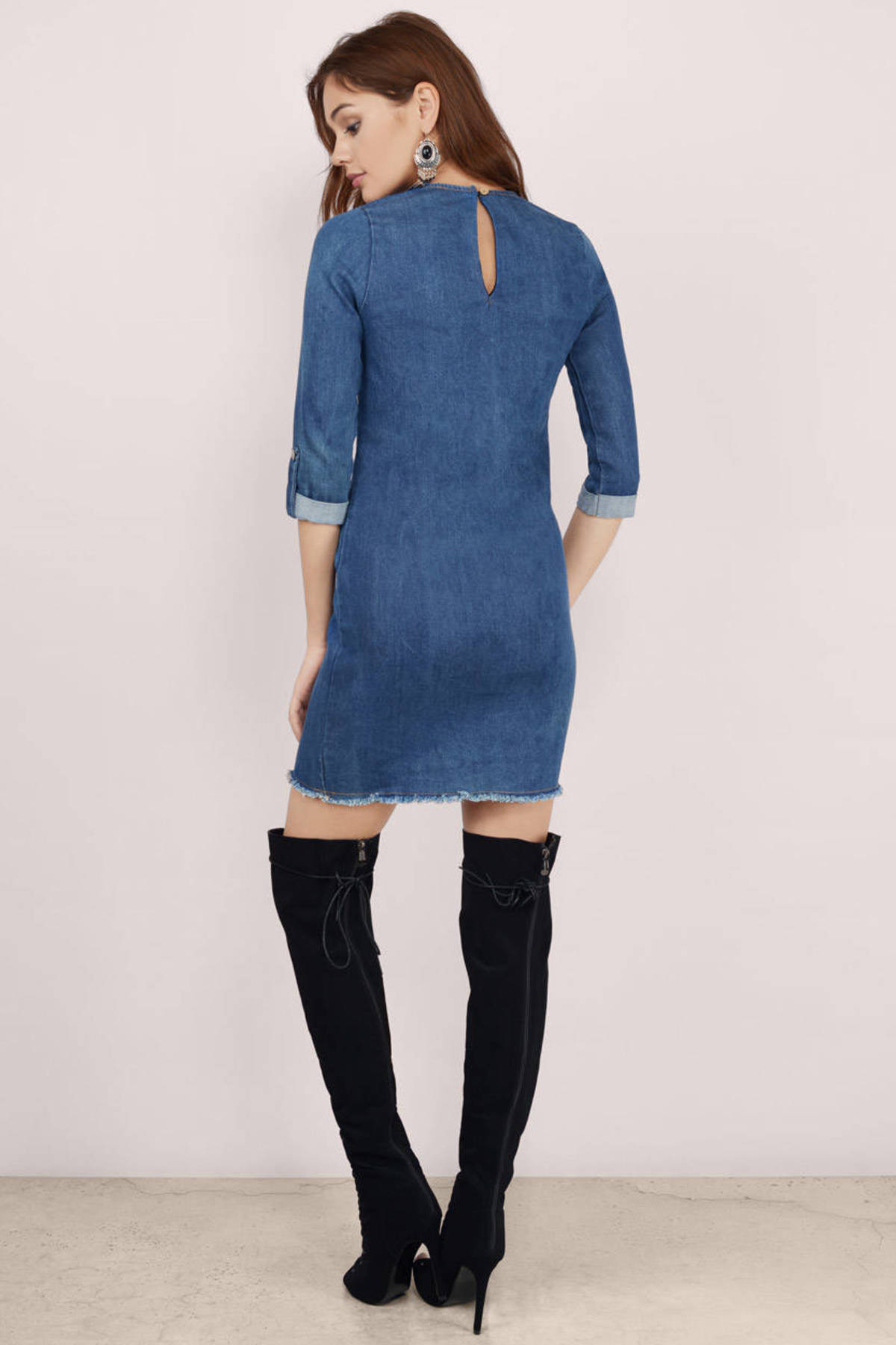 Blue Jean Baby Denim Shift Dress in Blue - $22 | Tobi US