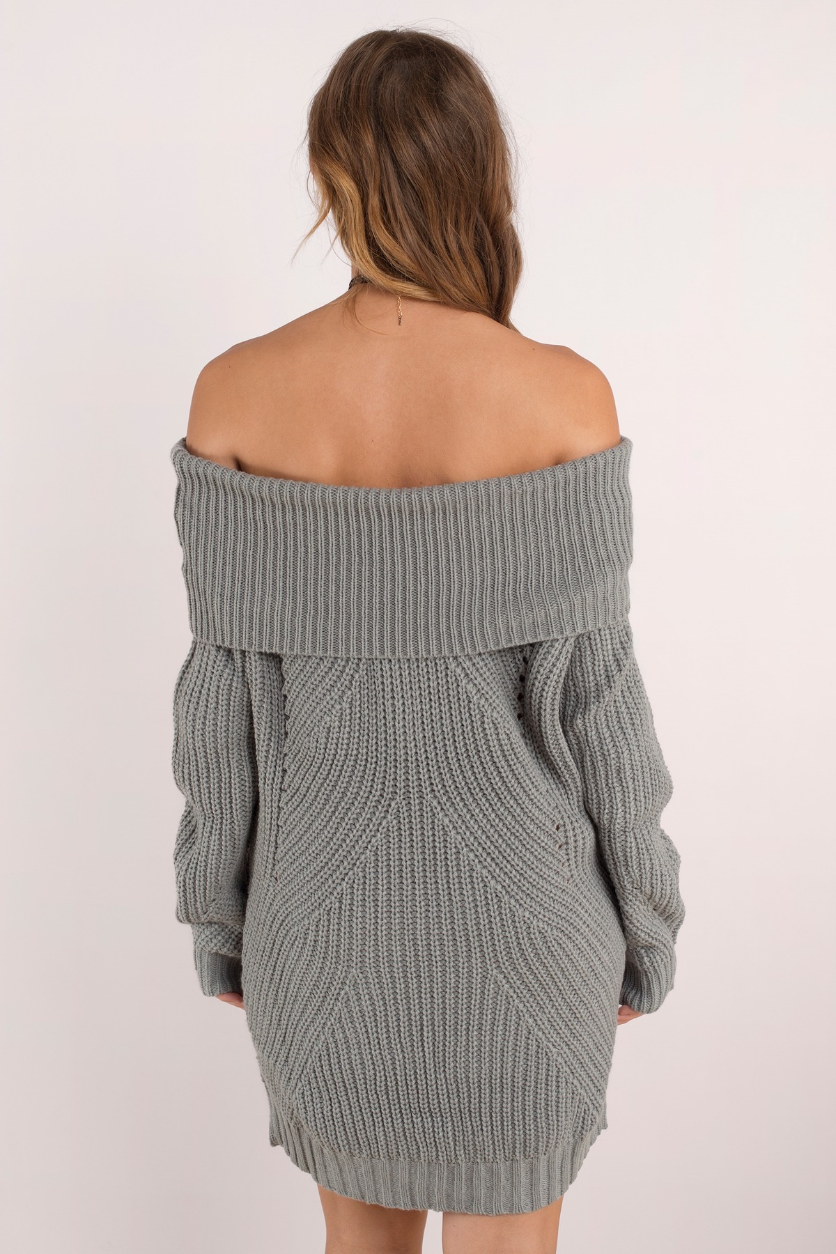 Nikki Off Shoulder Sweater Dress in Rose - $48 | Tobi US