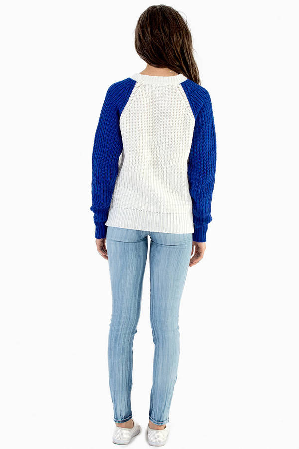 Cheap Blue Sweater - Blue Sweater - Knitted Sweater - Blue Top ...