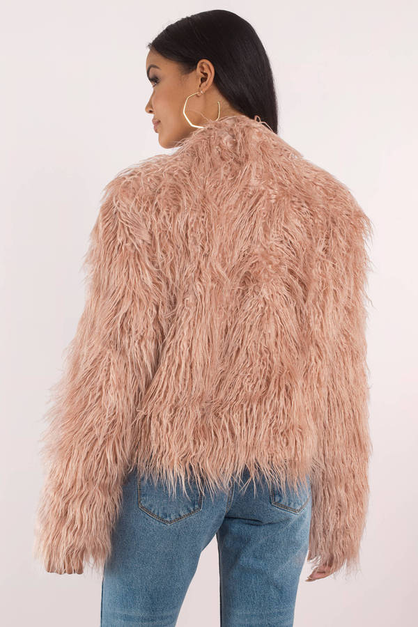 Keepsake Coat - Trendy Blush Pink Coat - Blush Pink Faux Fur Coat ...