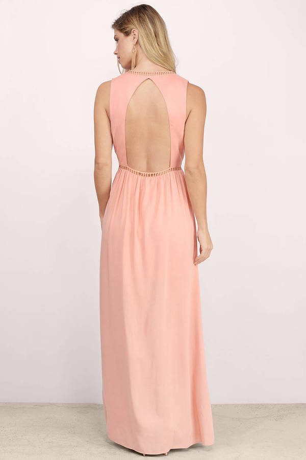 Pink Maxi Dress - Long Dress - Deep V Pink Maxi Dress - $18 | Tobi US