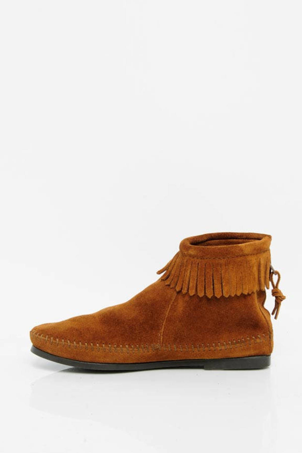 Back Zipper Suede Boots in Brown - $42 | Tobi US