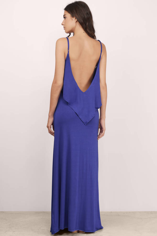 Sexy Navy Maxi Dress - Low Back Dress - Blue Dress - Maxi Dress - $12 ...