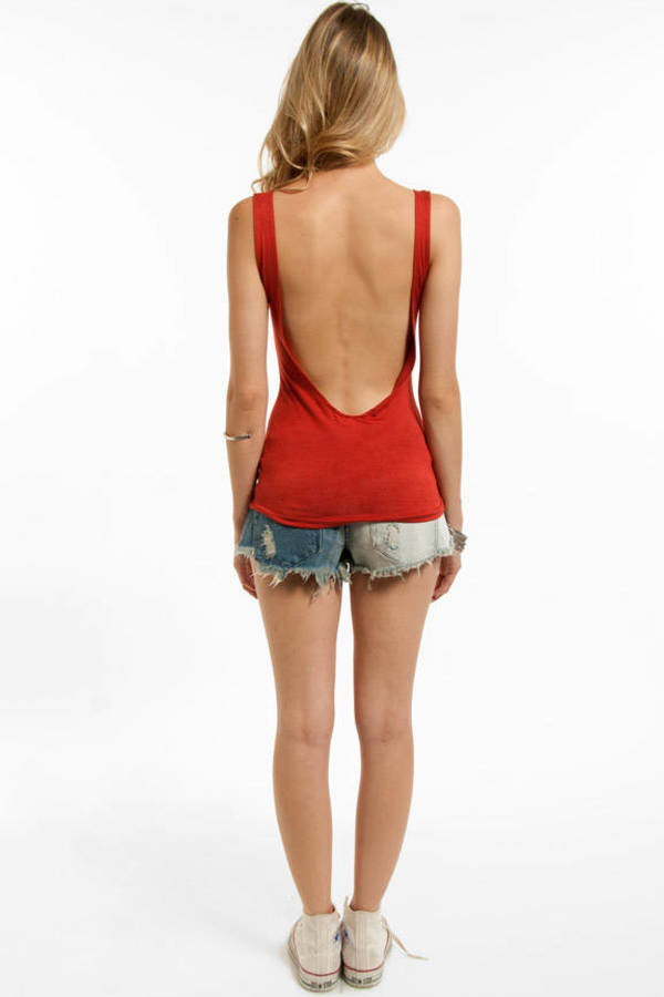 U Back Tank Top In Deep Rust 24 Tobi Us 5980