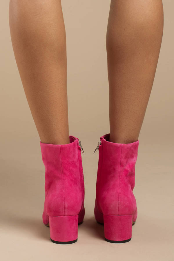 fuchsia ankle boots