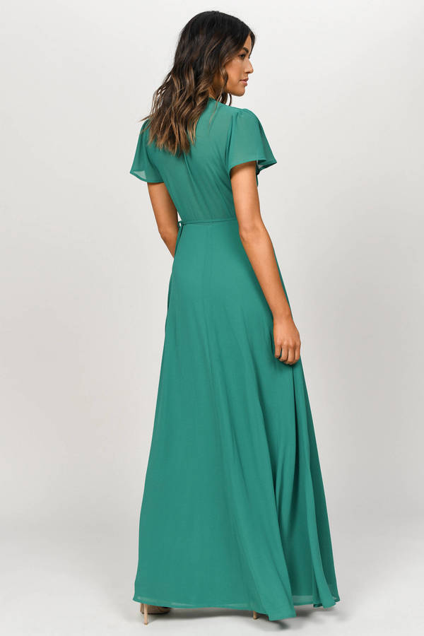 turquoise maxi dress with sleeves