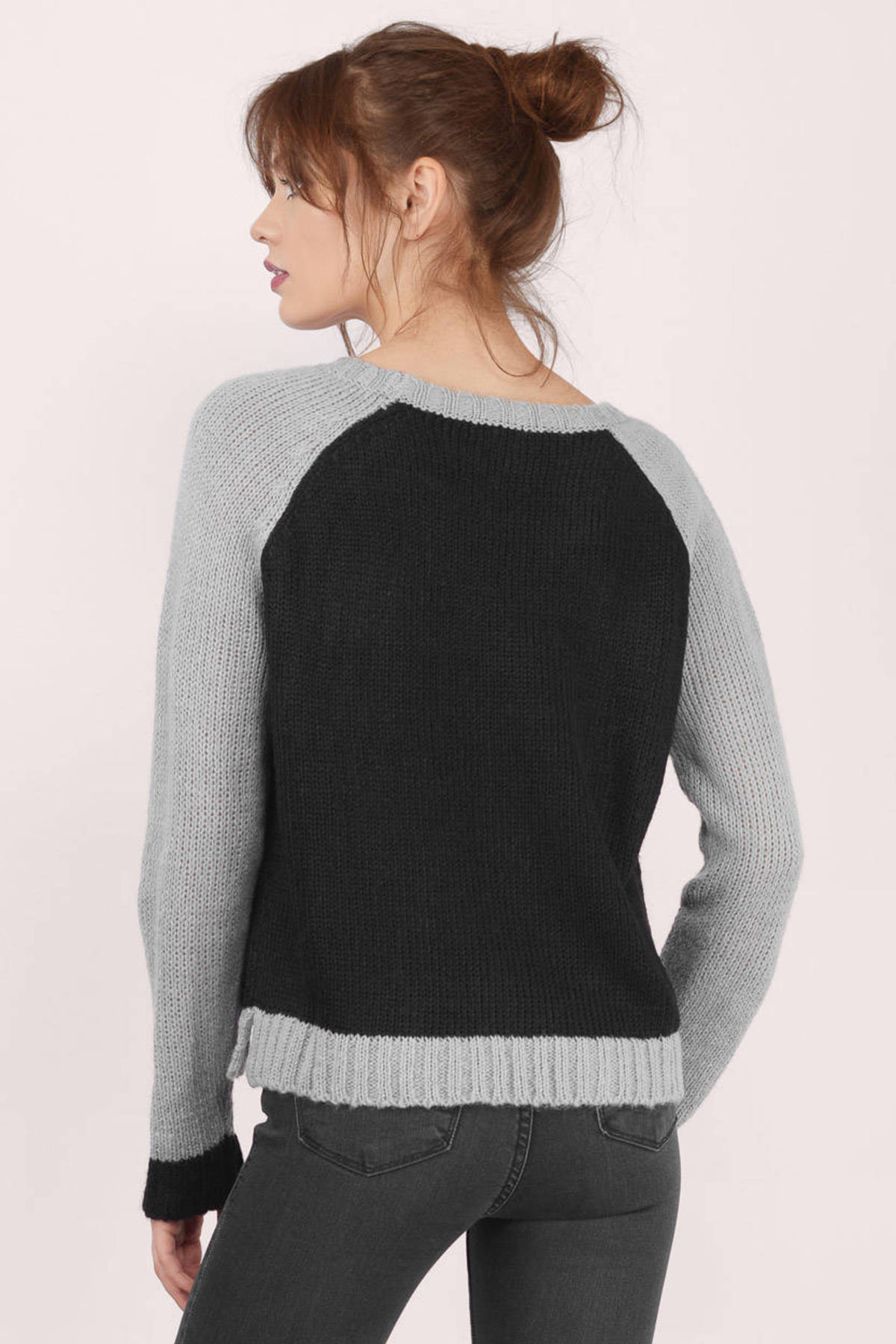 Trendy Blue Sweater - Long Sleeve Sweater - Navy & Ivory Sweater - $10 ...