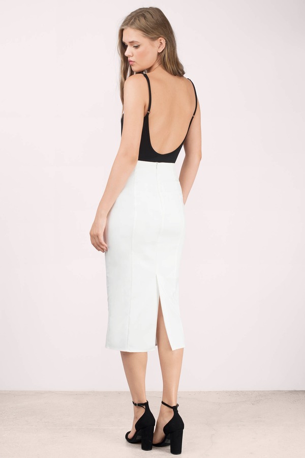 Sexy Ivory Skirt - White Skirt - High Waisted Skirt - $14.00