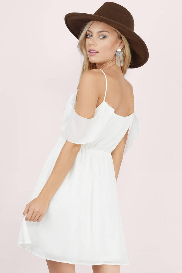 White Off With Your Shoulders Dress - $12 | Tobi US