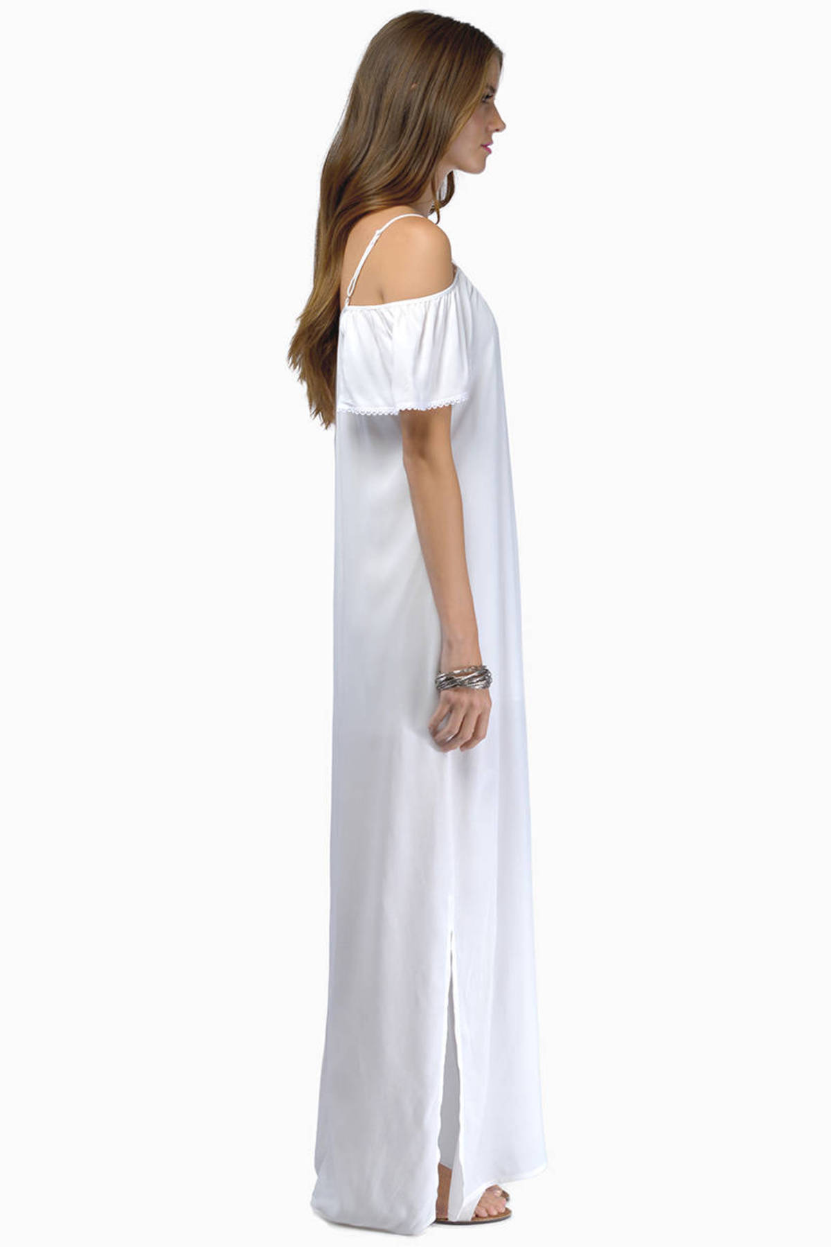 Shoulder Shrug Maxi Dress in Ivory - $20 | Tobi US