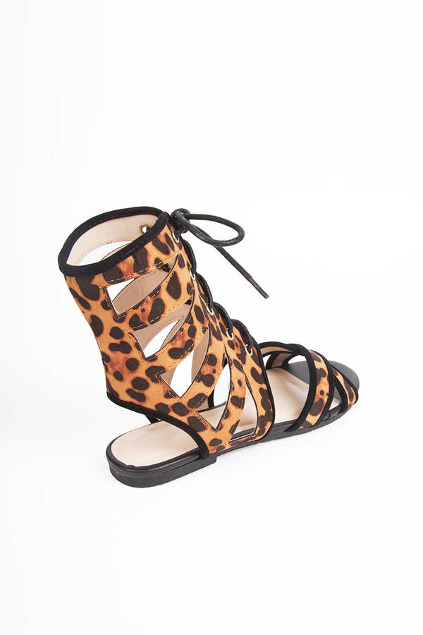 Brace Up Gladiator Sandals in Leopard - $38 | Tobi US
