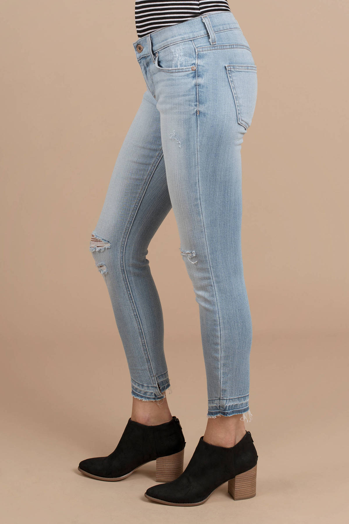 light wash mid rise jeans