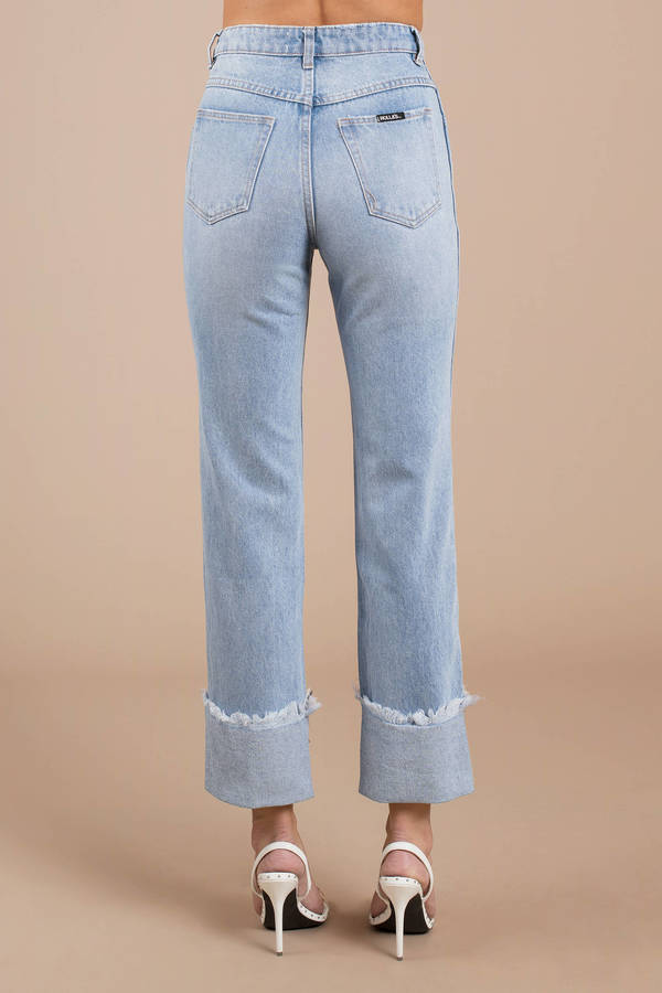 Original Straight Cuffed Jean in Light Wash - $60 | Tobi US