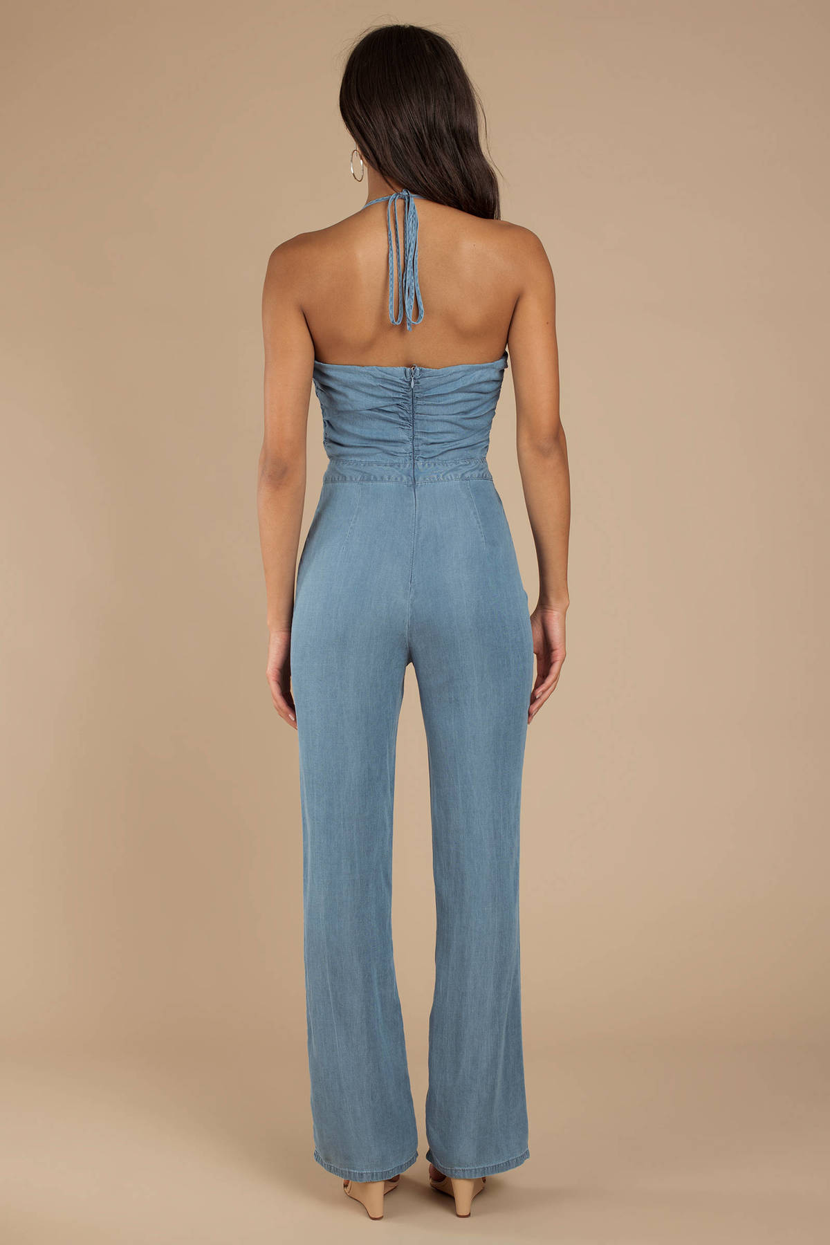 Summertime Sweetheart Chambray Jumpsuit in Light Wash - $29 | Tobi US