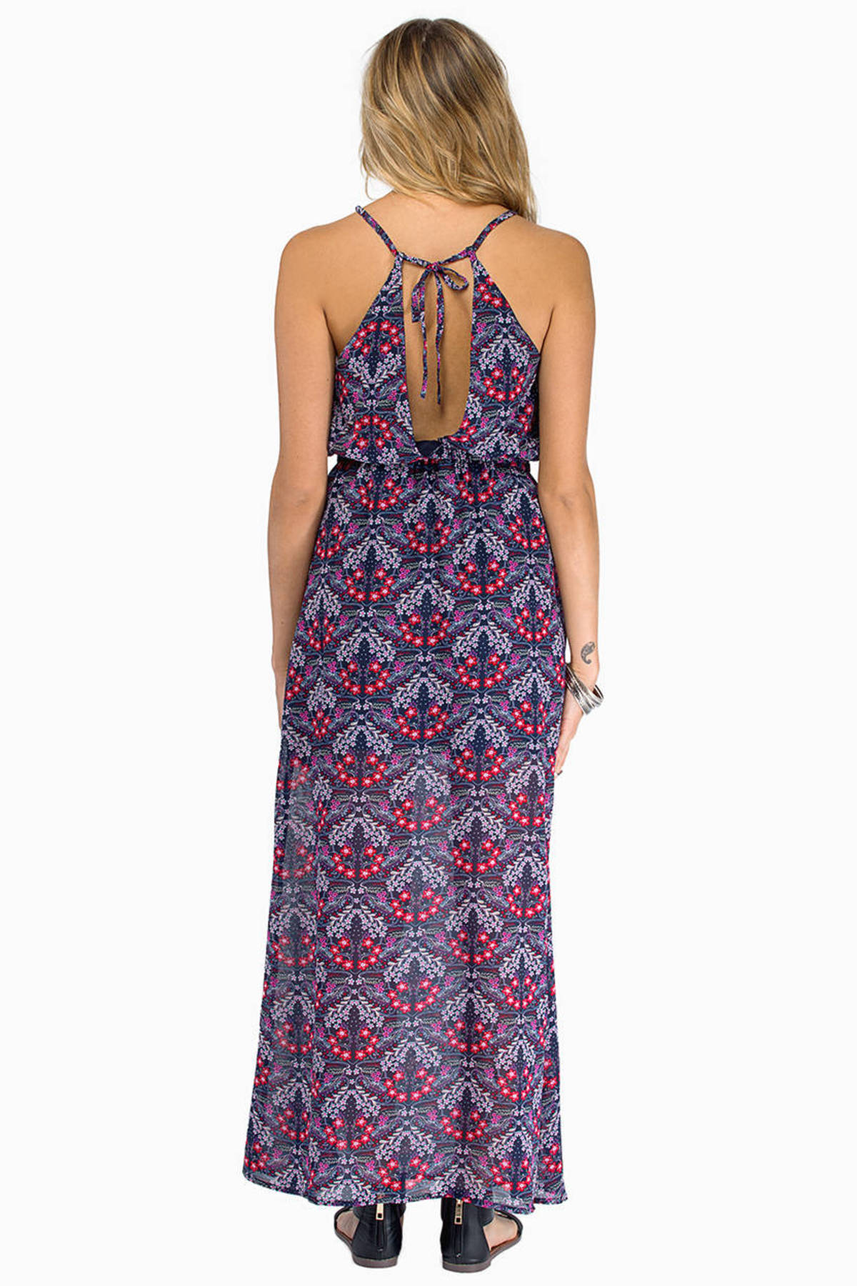 Around The Roses Maxi Dress in Navy Floral - $10 | Tobi US