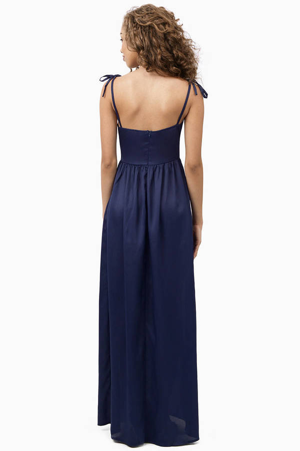 Cute Navy Maxi Dress - Blue Dress - Bustier Dress - $9 | Tobi US