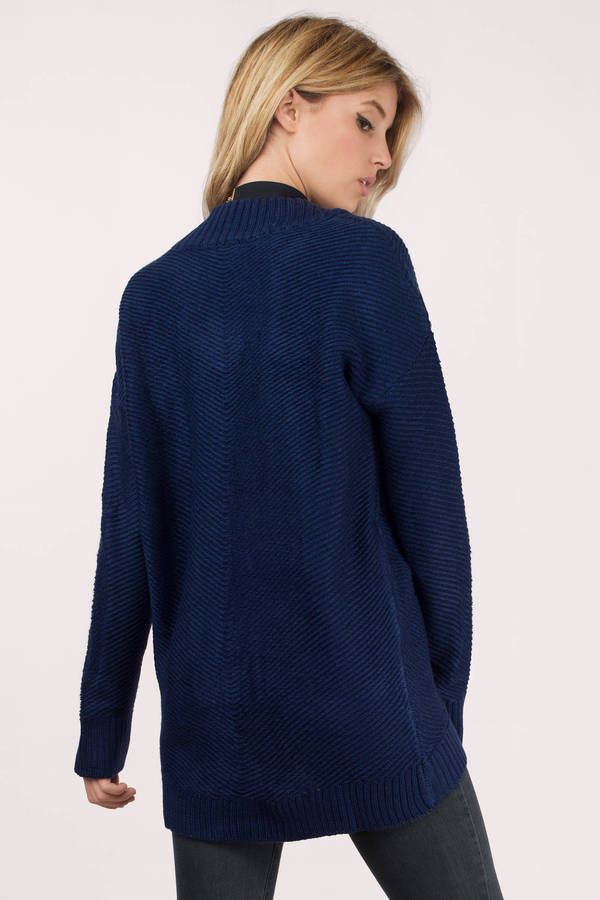 Navy Sweater - Knitted Sweater - Dark Navy Sweater - $19 | Tobi US