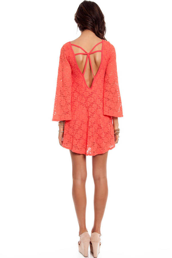 Isabella Lace Dress in Neon Coral - $51 | Tobi US
