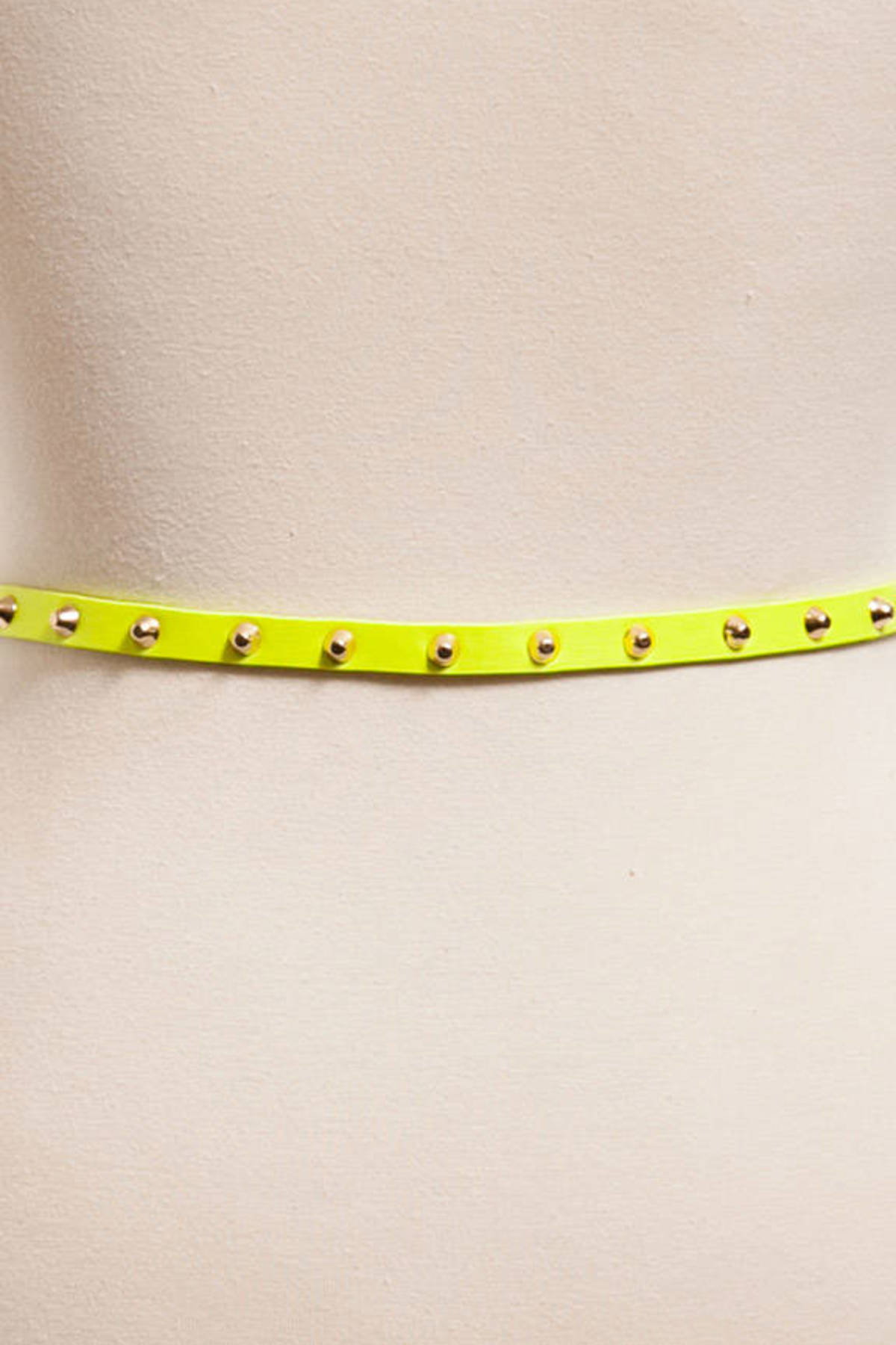 Studded Belt in Neon Yellow 11 Tobi US