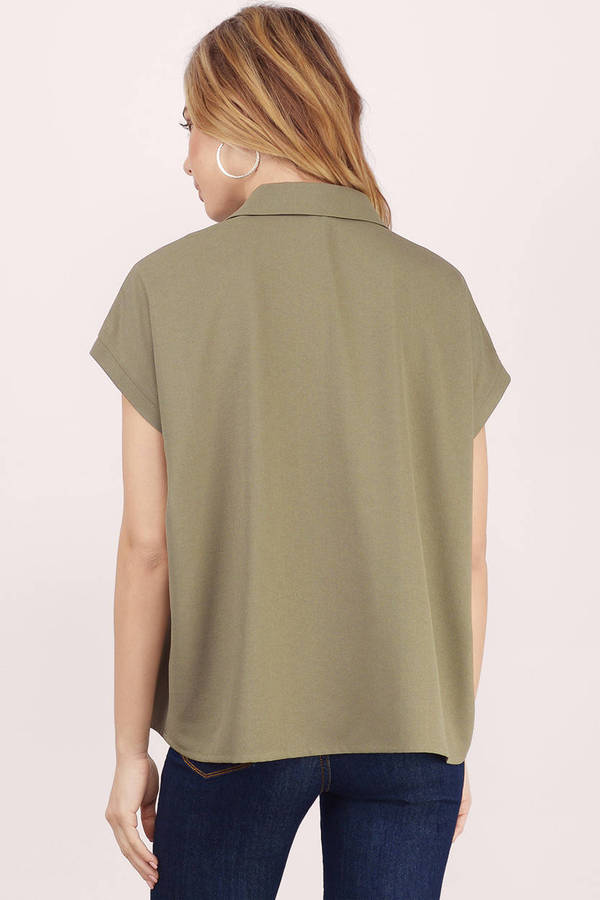 olive collared shirt