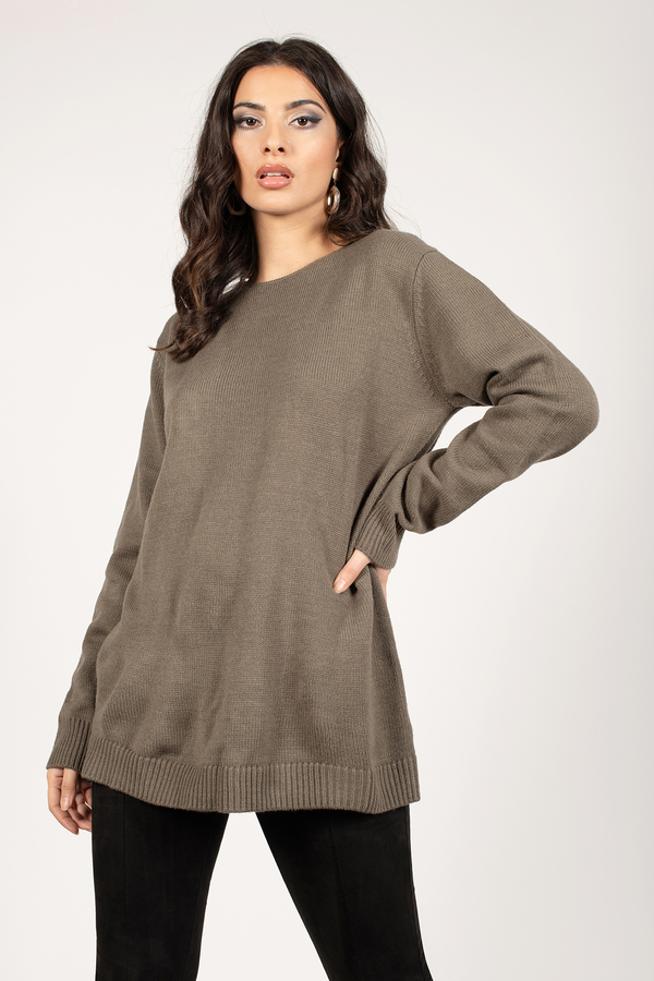 Shallow Waters Olive Lace Up Sweater - $31 | Tobi US