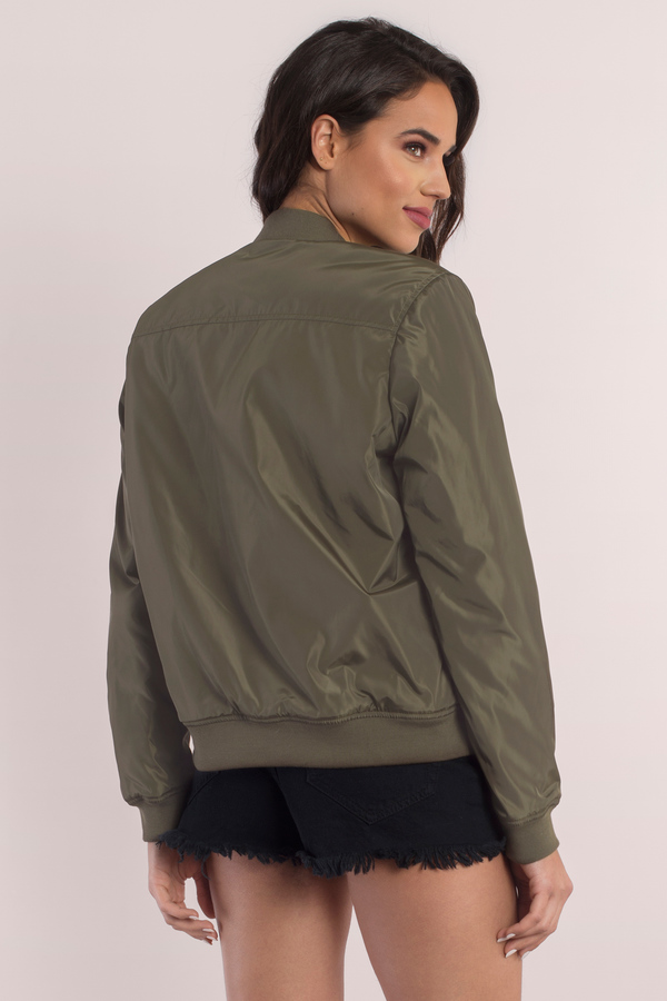 Trendy Olive Outerwear - Zip Up Outerwear - Olive Jacket - $94 | Tobi US