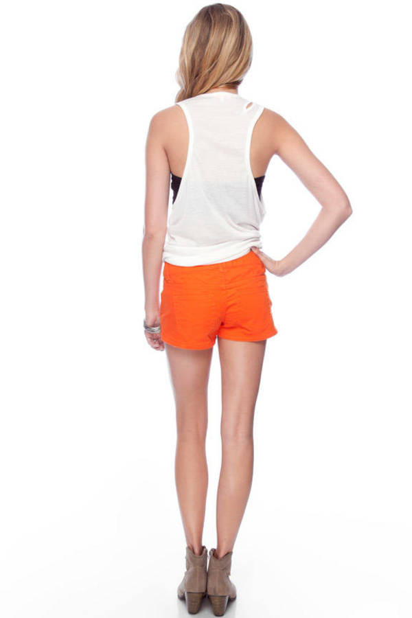 Denim Shorts in Orange - $9 | Tobi US