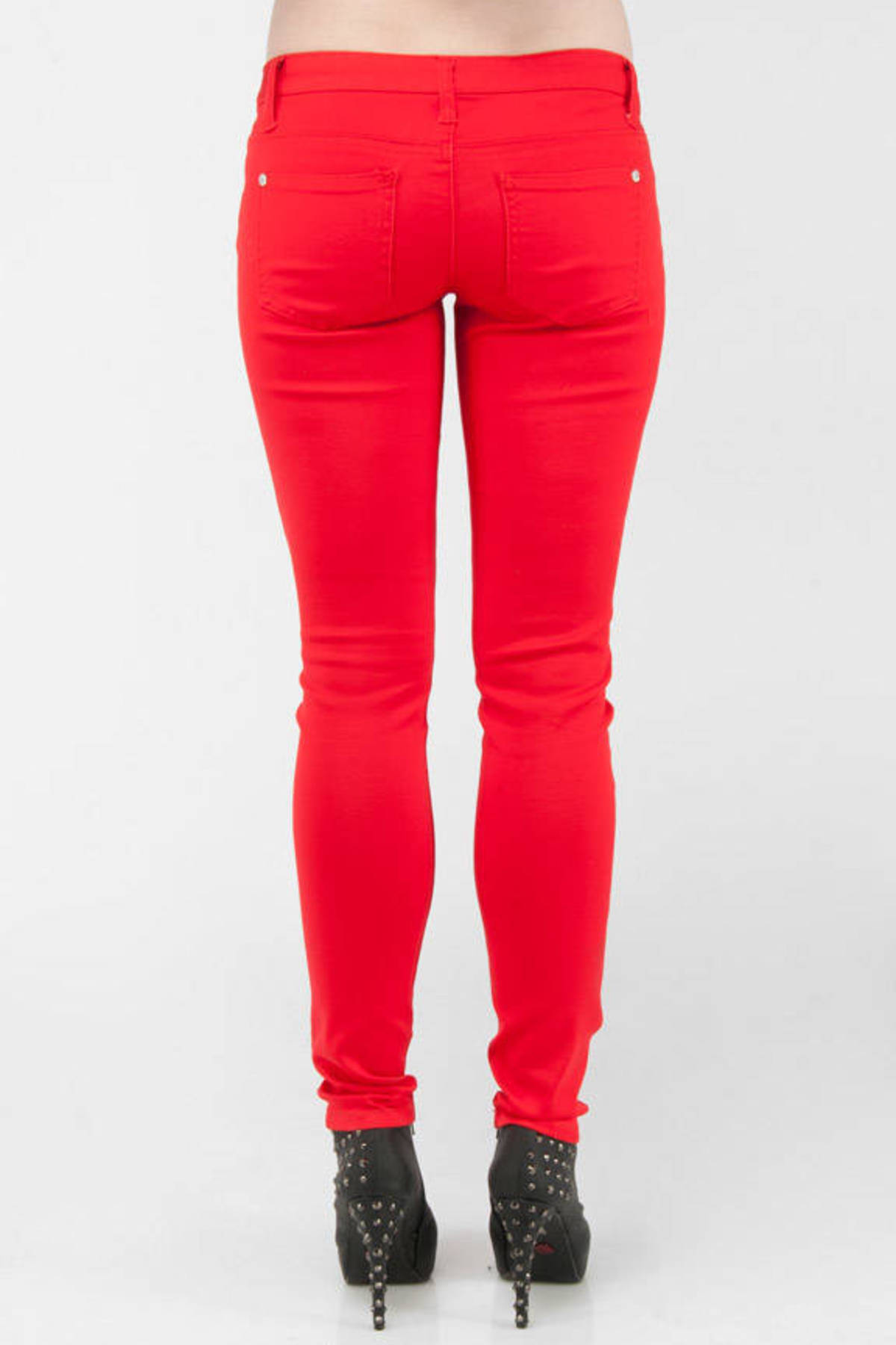 Bold Skinny Jeans In Red 19 Tobi Us 5654