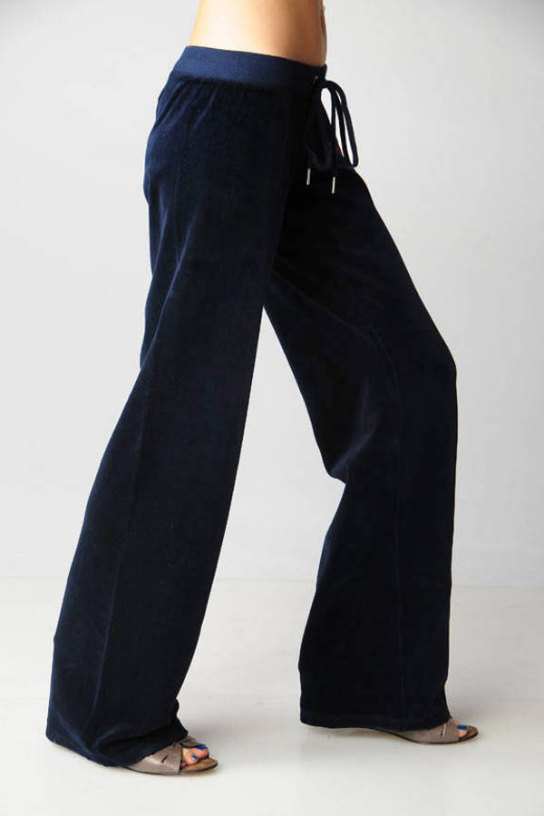 Blue Juicy Couture Pants - Rhinestone Sweatpants - Blue Logo Pants