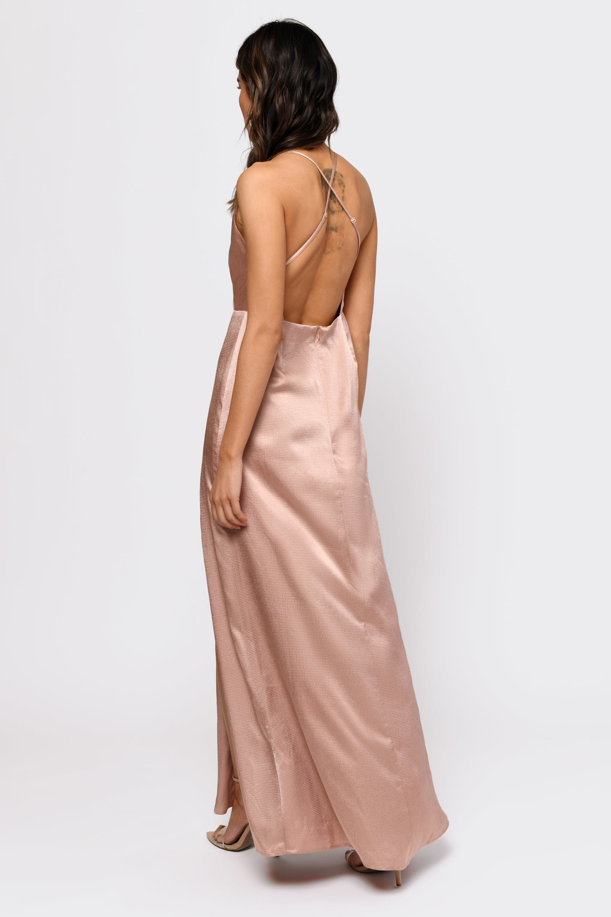 rose gold satin pants