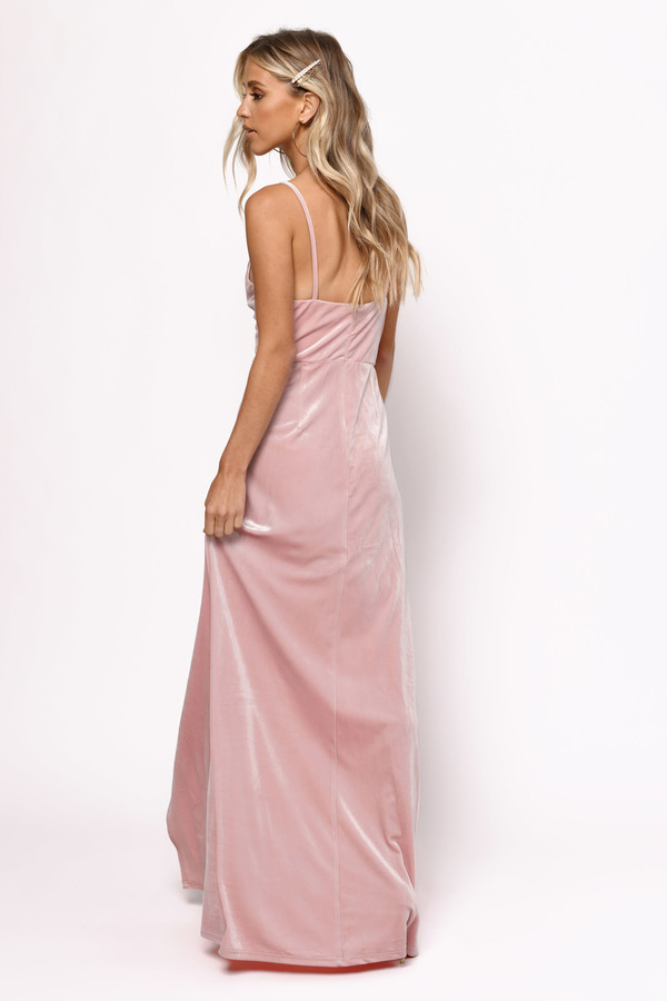 Sexy Pink Maxi Dress Front Twist Velvet Dress Pink Gown 23 Tobi Us