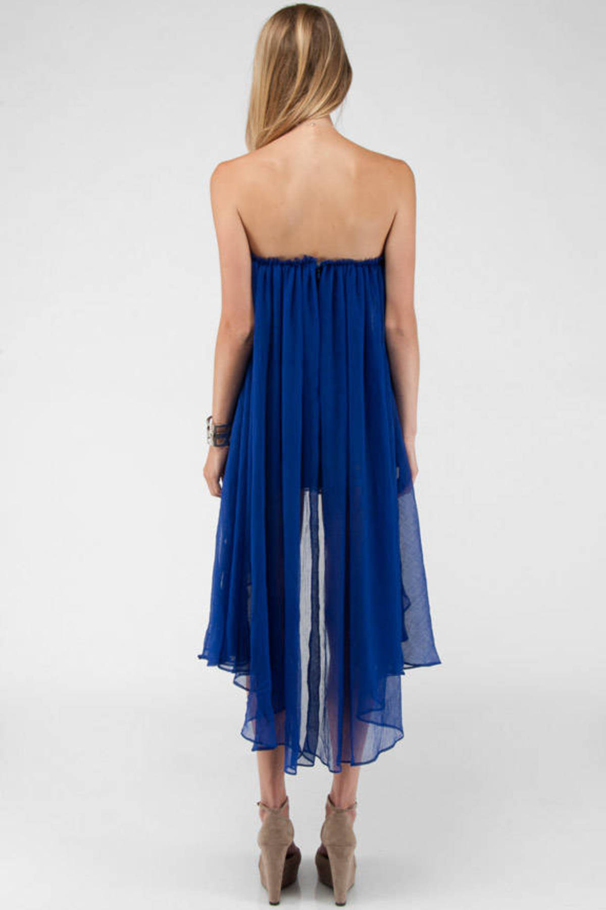 Strapless Sweetheart Dress In Royal Blue - $39 | Tobi US