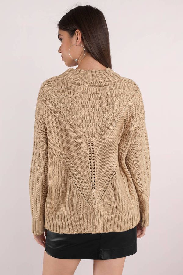Moon River Easy Days Taupe Knitted Sweater - $38 | Tobi US