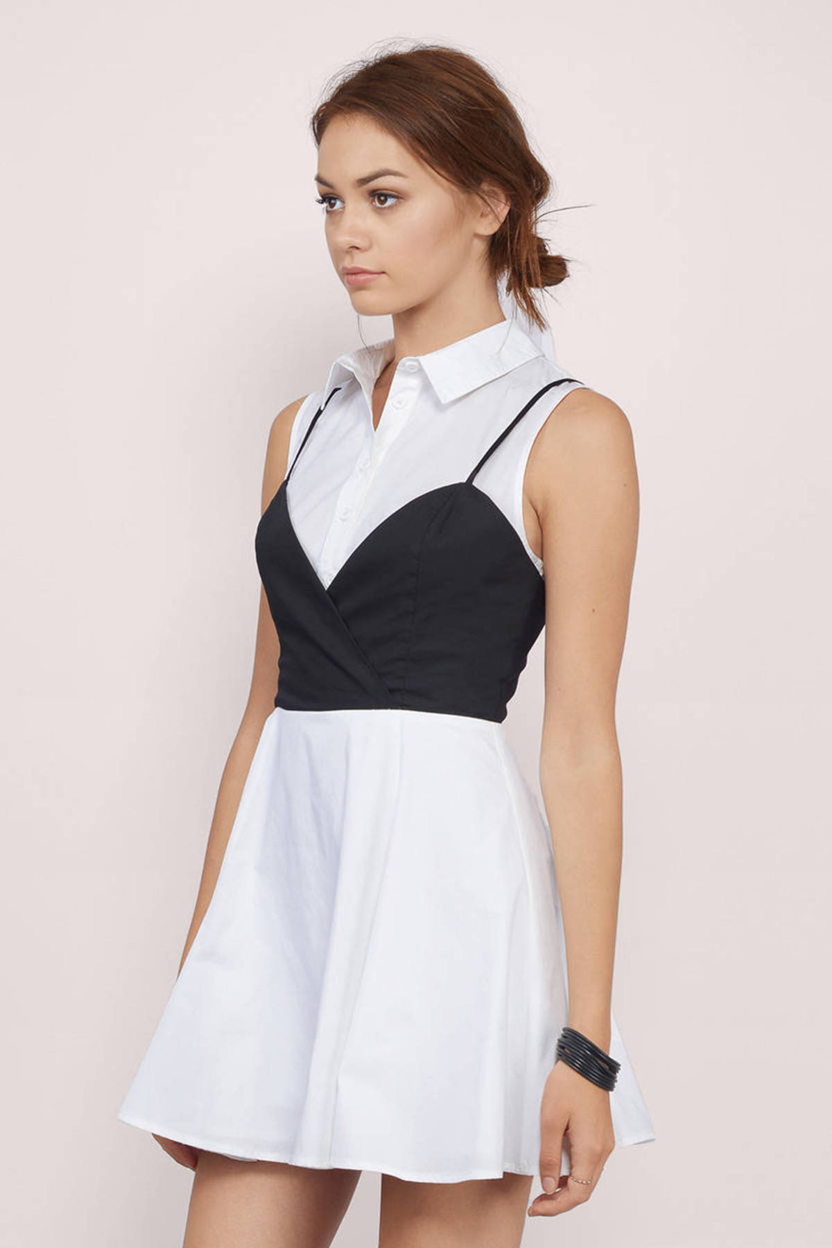 Straight A Skater Dress In White And Black 17 Tobi Us 1943