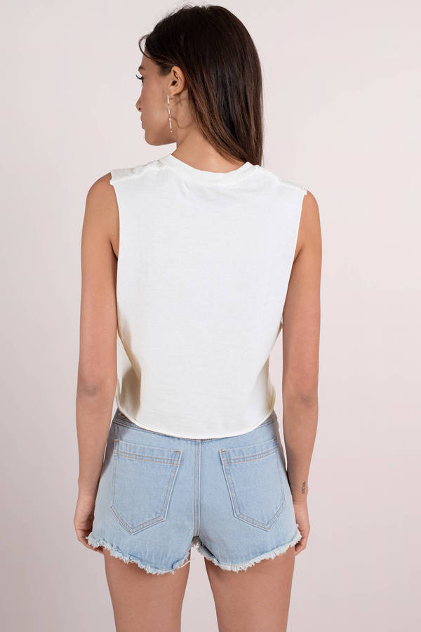 Blondie Sleeveless Tee in White - $54 | Tobi US