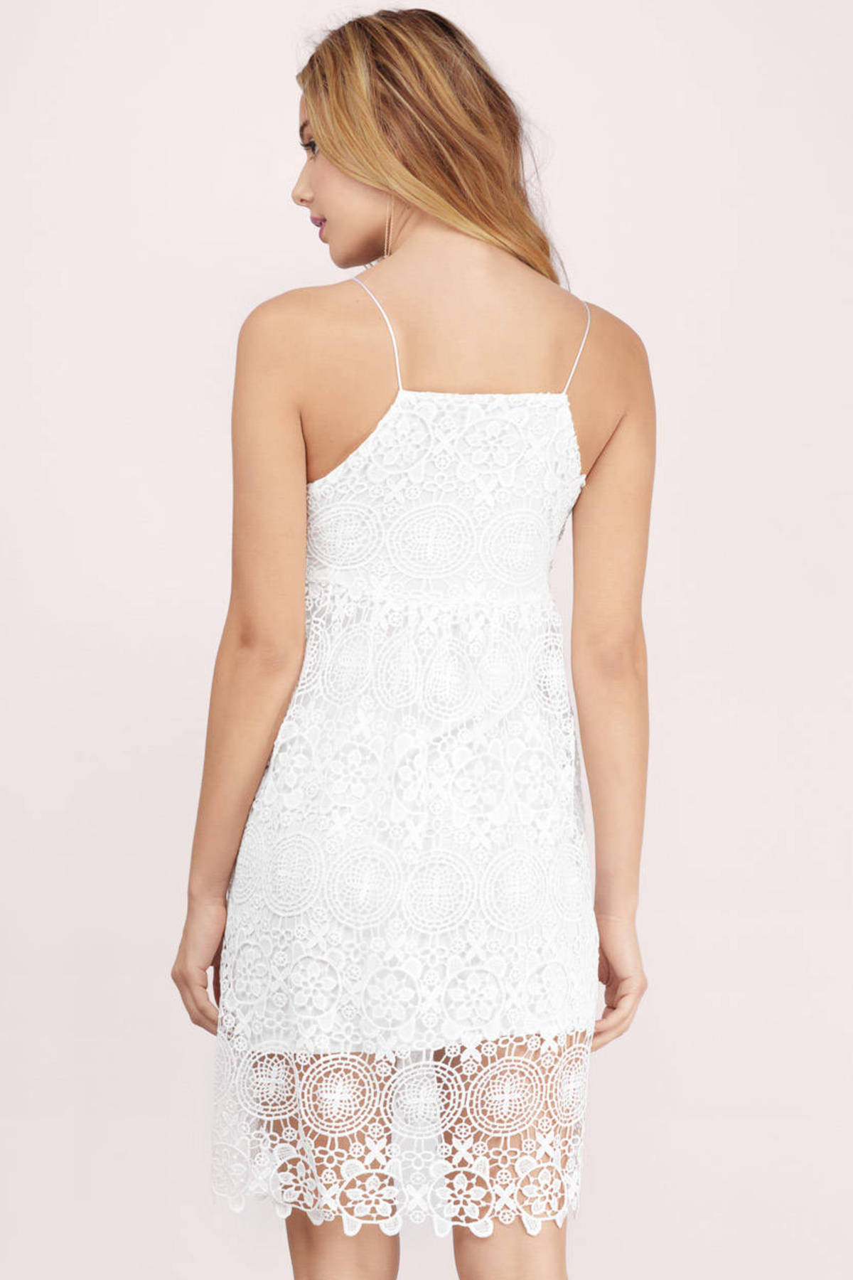 Candise Lace Shift Dress in White - $19 | Tobi US