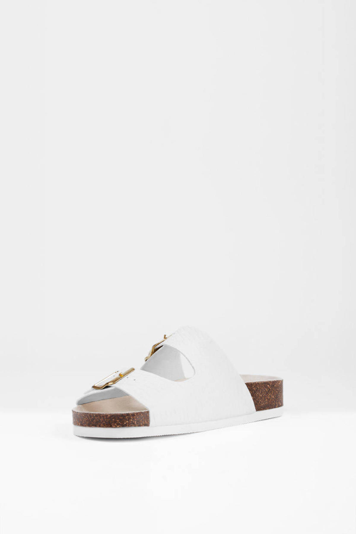 Deco Double Strap Sandal in White - $42 | Tobi US