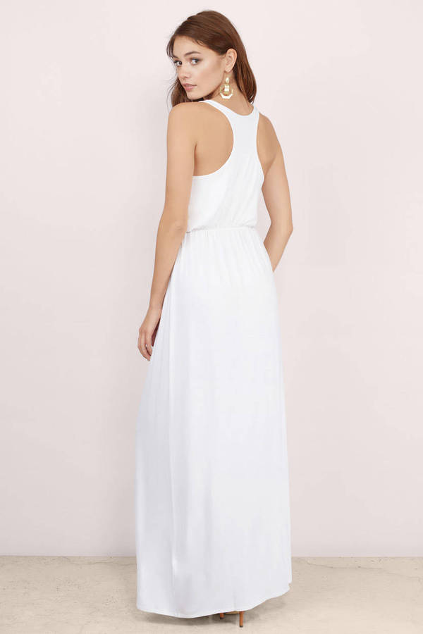 White Racerback Maxi Dress Outlet Store ...