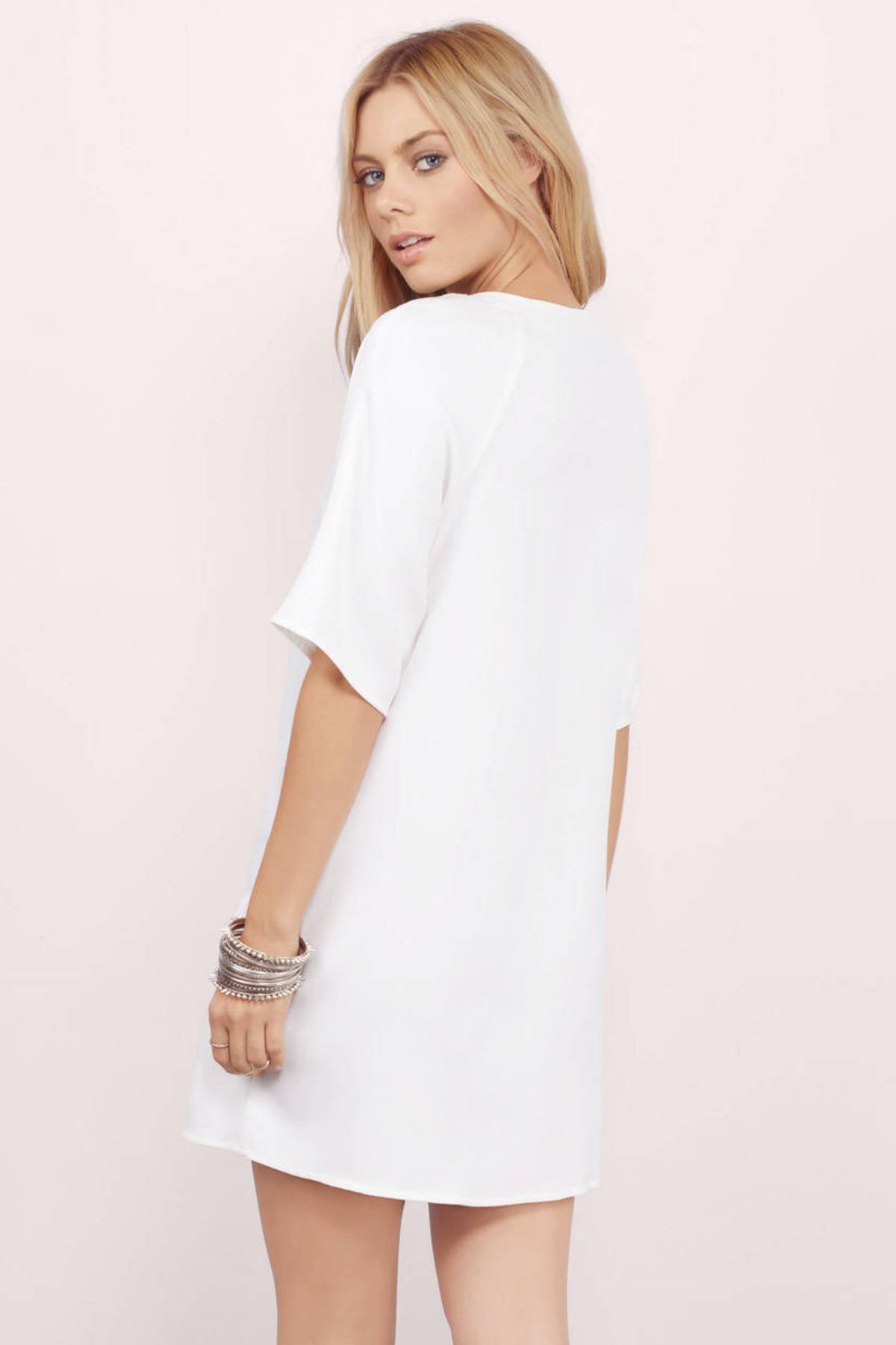 Lex Oversized Tee Dress in White - $12 | Tobi US