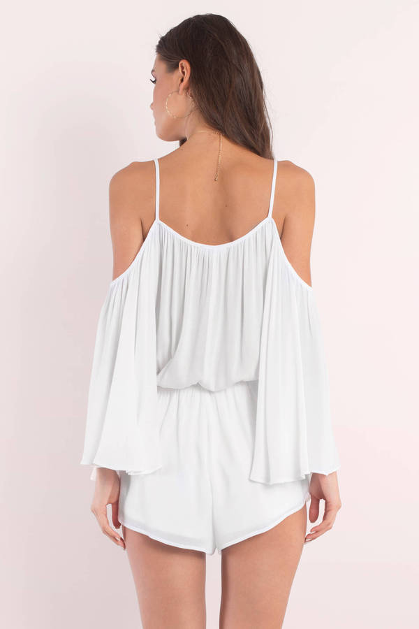 Cute White Romper Cold Shoulder Romper White Romper 24 Tobi Us 9513