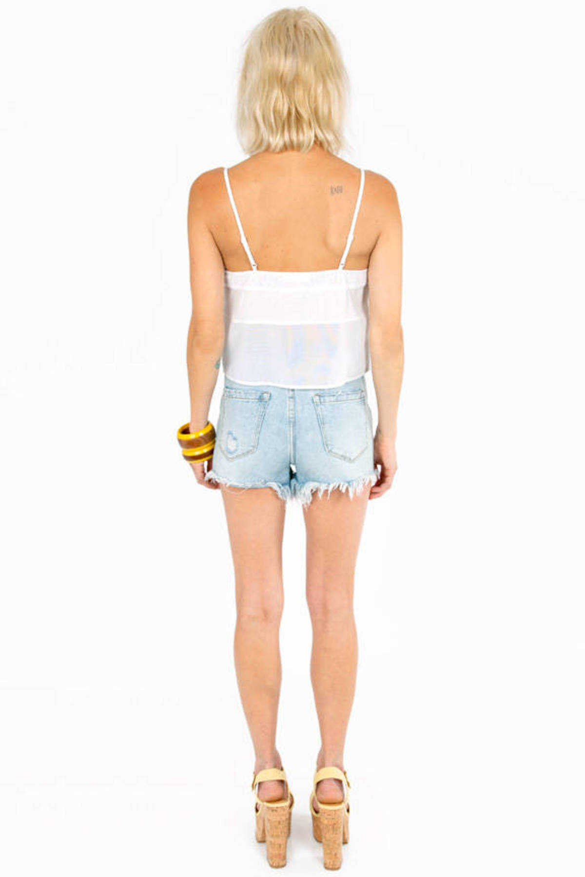 Sheer Up Crop Top in White - $40 | Tobi US