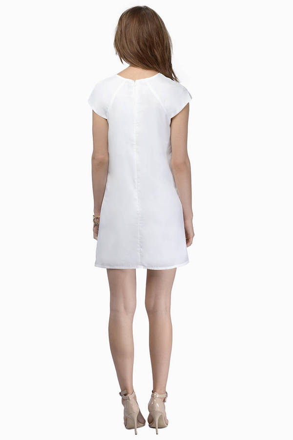 White Shift Dress - Cut Out Shift Dress - White Cover Up Dress - $11 ...