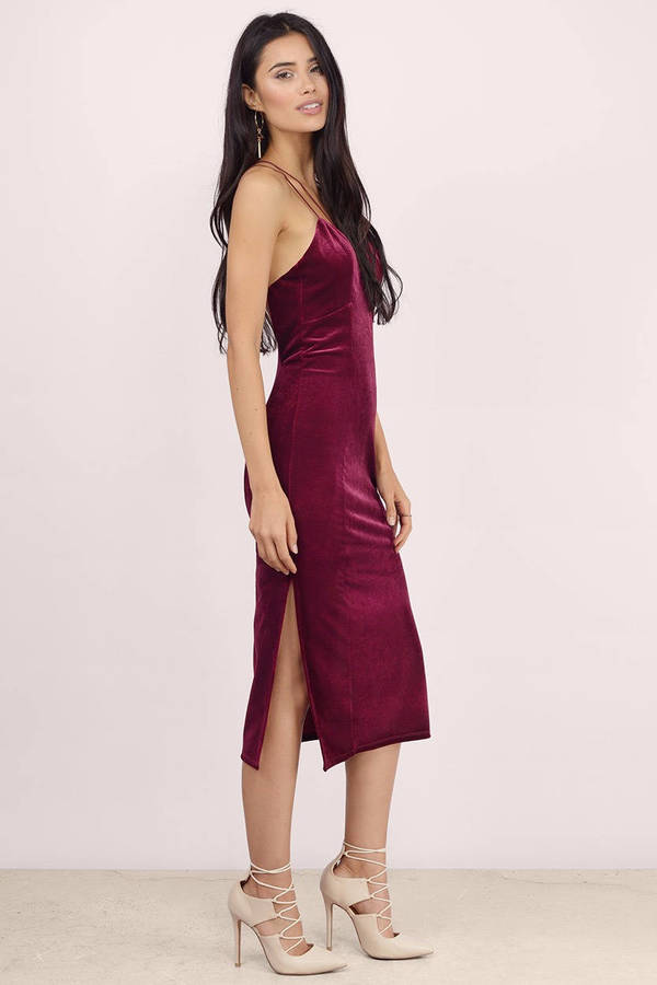 Wine Bodycon Dress Strappy Dress Indigo Dress Red Midi Dress 20 Tobi Us 2133