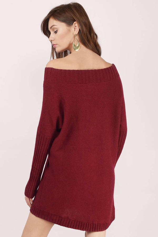 Wine Sweater - Red Sweater - Tunic Sweater - A Line Sweater - $19 | Tobi US