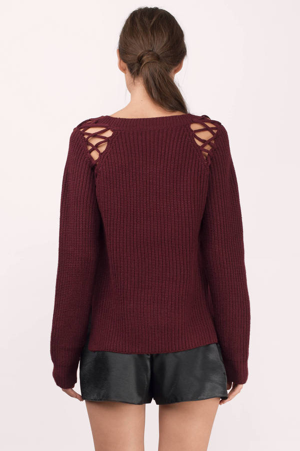 Wine Sweater - Red Sweater - Long Sleeve Sweater - $36 | Tobi US