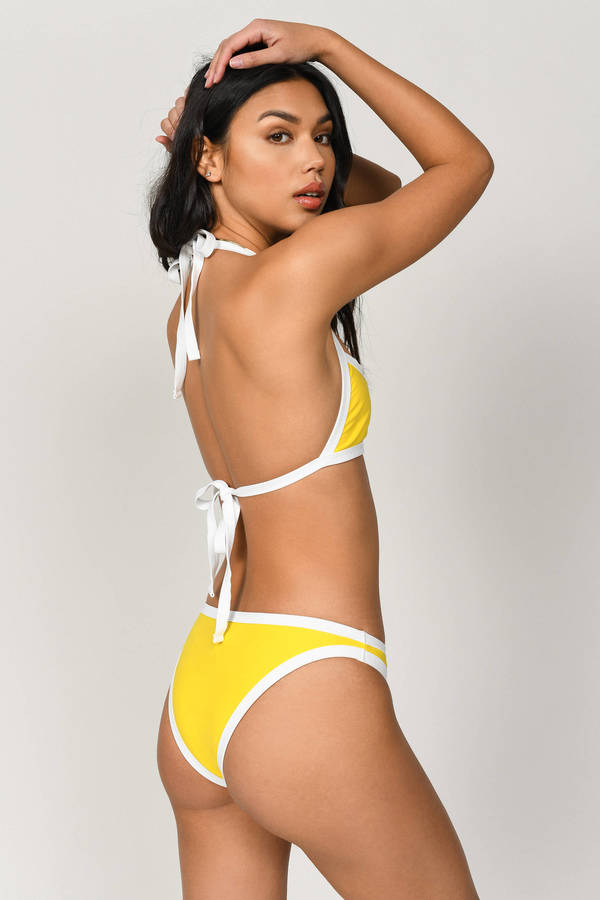 yellow halter top bikini
