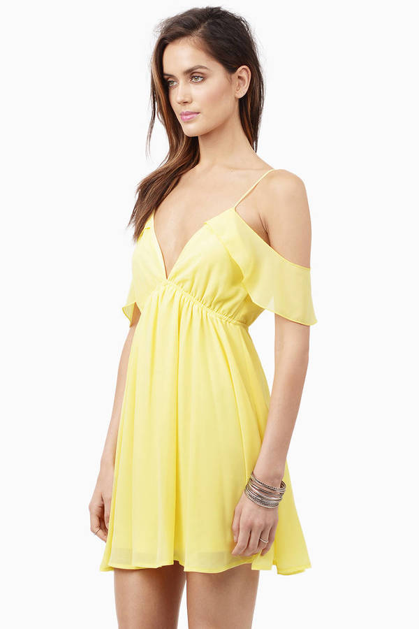 Yellow Off With Your Shoulders Dress - $40 | Tobi US